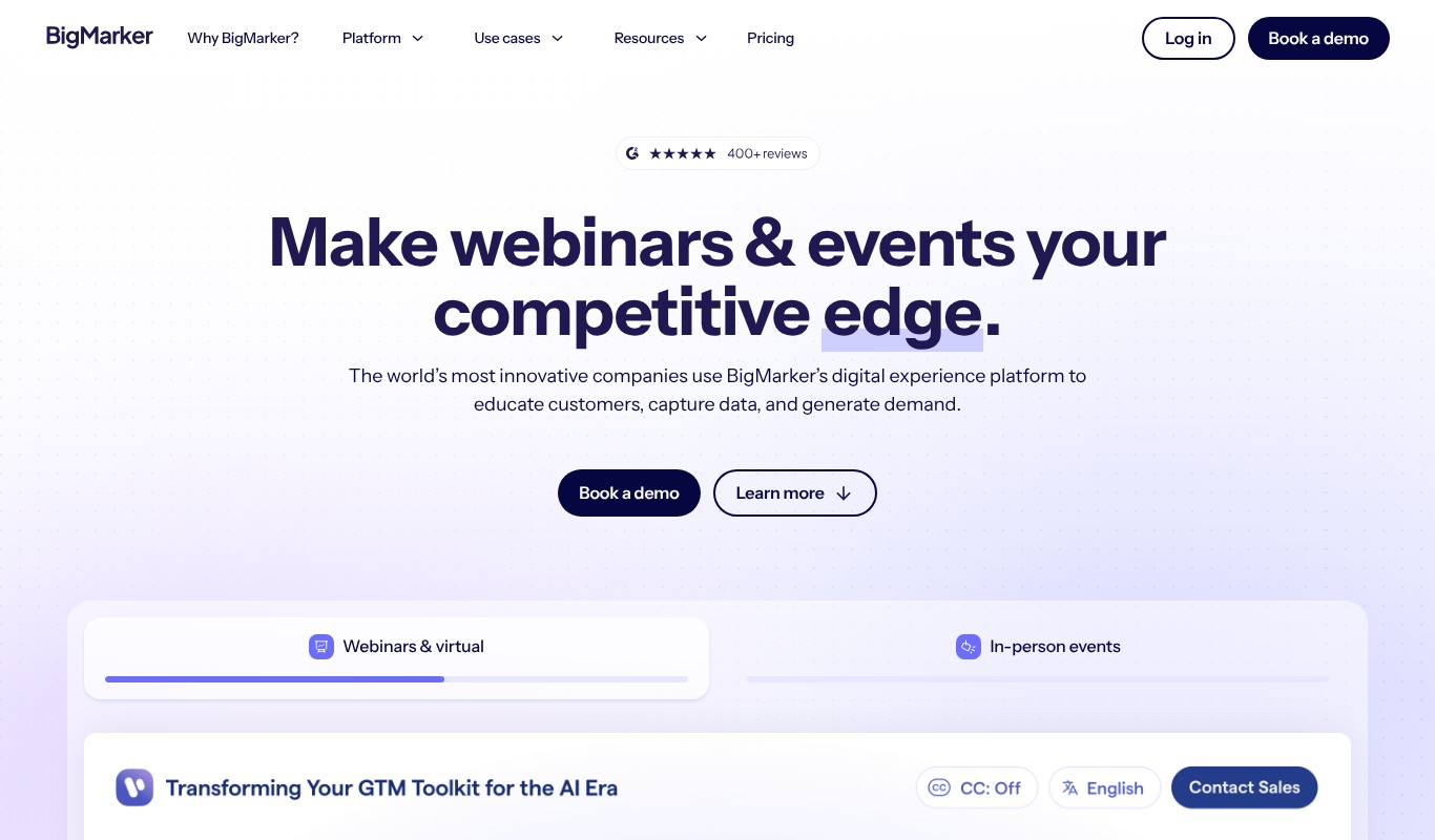 BigMarker homepage