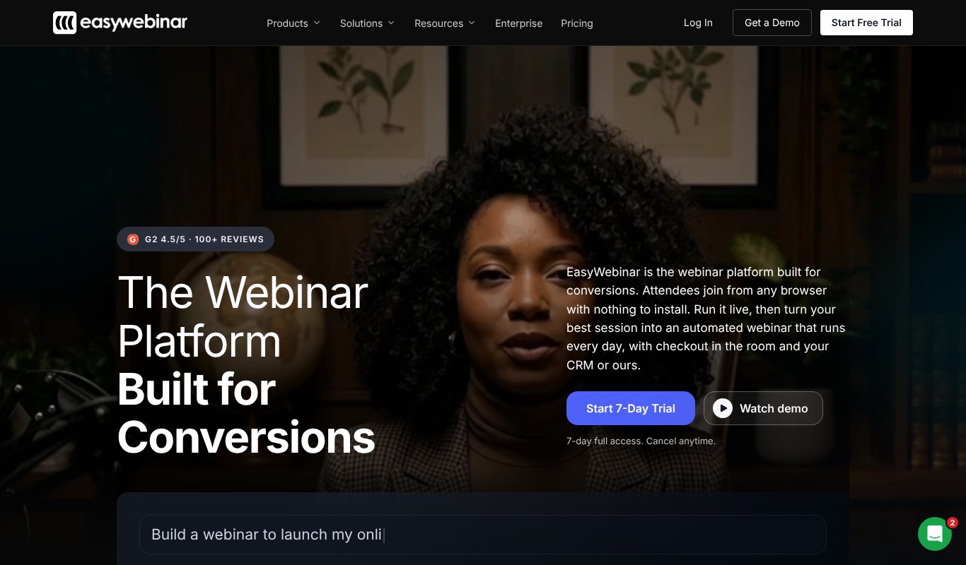 EasyWebinar homepage
