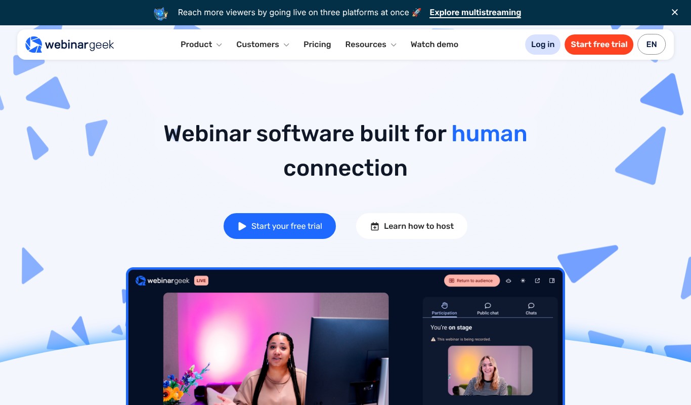 WebinarGeek homepage